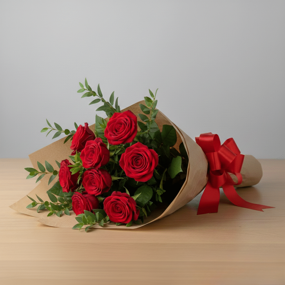 6 red roses for valentines